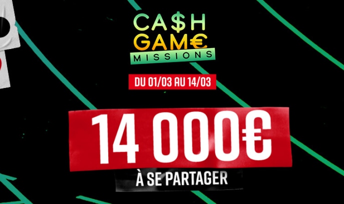 14 000 euros de gains à se partager avec les Cash Game Missions de Betclic Poker