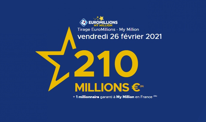 EuroMillions : Jackpot record de 210 millions d’euros !