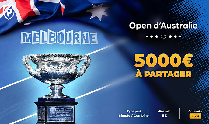France-Pari : 5000 € à se partager à l'occasion de l'Open d'Australie !