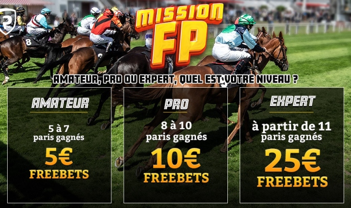 Mission FP : Jusqu'à 25 € de Freebets offerts sur France-pari !