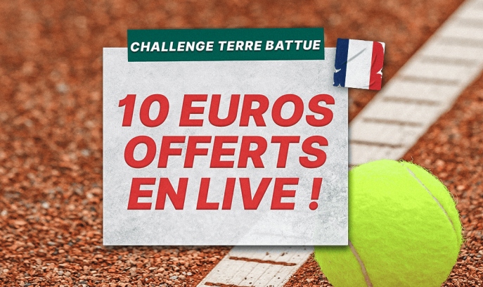 Partouche Sport: Recevez 10 € de freebet avec le Challenge Terre Battue !