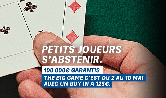 "The Big Game" fait son retour sur PMU Poker !