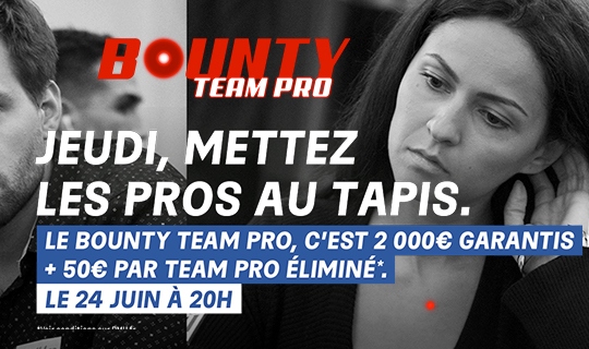 PMU Poker: Mettez les champions de poker au tapis avec la "Bounty Team Pro" !