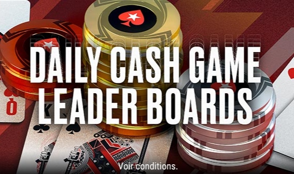 2100 euros à se partager chaque jour avec les Daily Cash Leader Boards de Pokerstars !