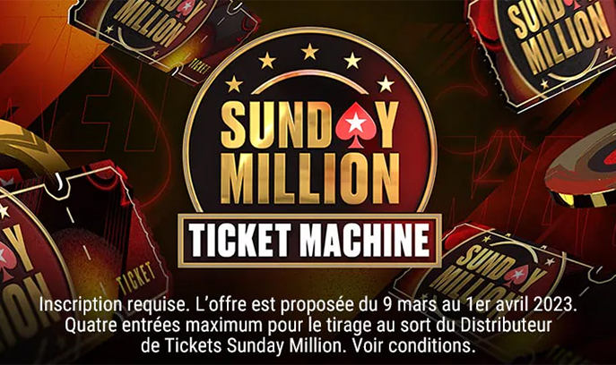 Le "Distributeur de Tickets Sunday Million" revient sur PokerStars !