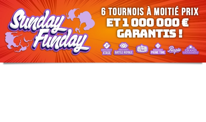 "Sunday Funday" : 6 tournois à moitié prix et 1 million d'euros garantis sur Winamax !