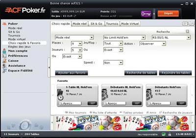 Logiciel ACF Poker